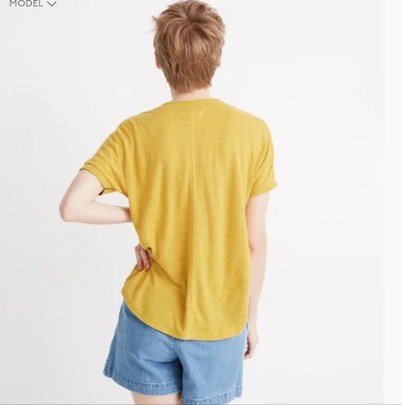 Madewell Hemp Relaxed Drapey Tee Ornate Gold - Picture 5 of 12